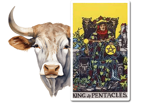 The Bull in the King of Pentacles